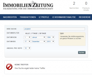 Immobilien-Zeitung PropTech Screenshot